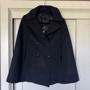 NWT NILI LOTAN BLACK ELIZA DOUBLE BREASTED CAPE SIZE XS